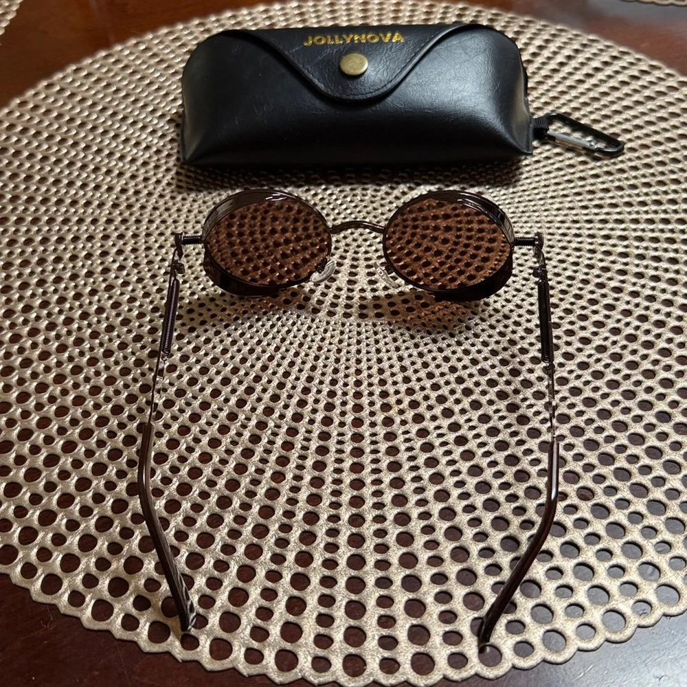 Jolly Nova Steampunk polarized brown sunglasses with case